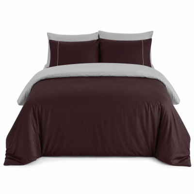 %100 PAMUK SATEN DOUBLE FACE NEVRESİM TAKIMI - CLARET RED